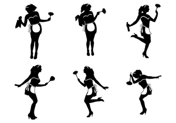 French Maid Silhouette - Free vector #415713