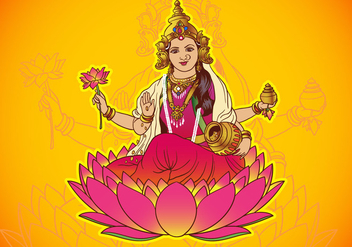 Hindu Goddess Lakshmi - vector #416373 gratis