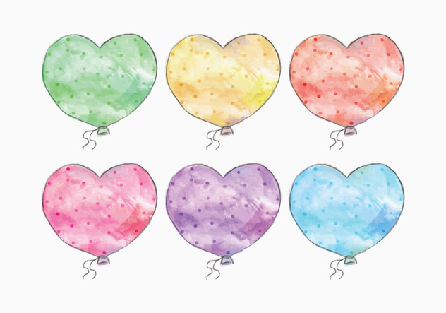 Vector Watercolor Balloon Set - vector gratuit #416563 