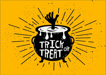 Trick or Treat Cauldron Vector Illustration - Free vector #416703