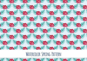 Free Vector Watercolor Pattern with Beautiful Flowers - бесплатный vector #417413
