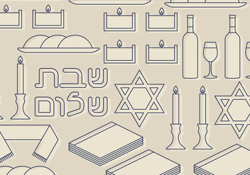 Shabbat Symbols Set - vector #417643 gratis
