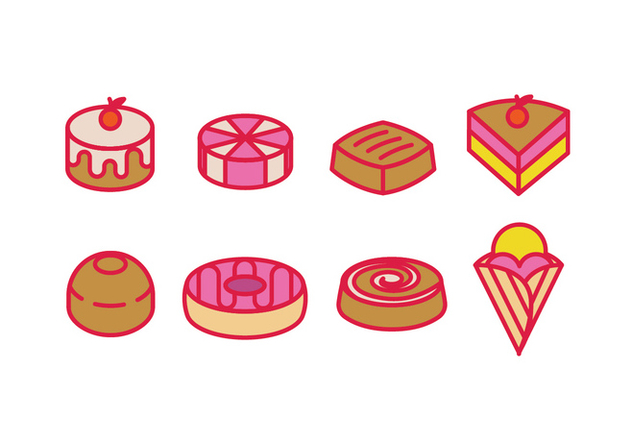 Pastry, sweetmeat, desserts and cakes - бесплатный vector #418513
