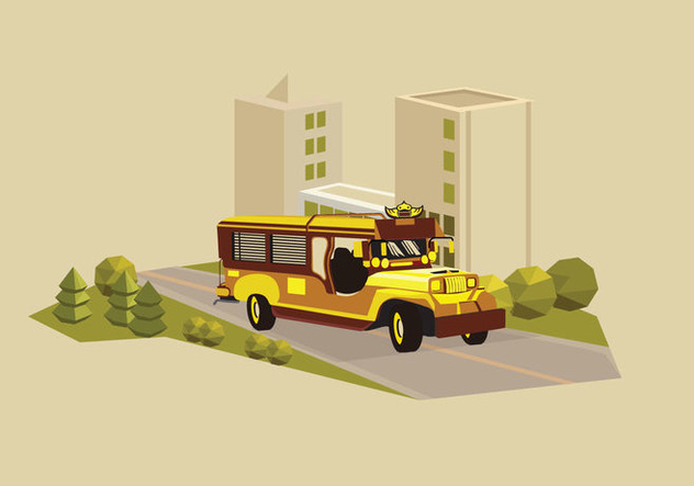 Jeepney traditional philippines bus transportation illustration - Free vector #418693