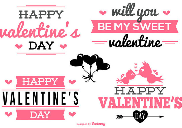 Valentine's Day Labels Collection - vector gratuit #418973 