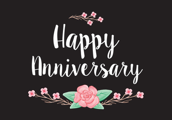 Floral Anniversary Card Vector - Free vector #419403