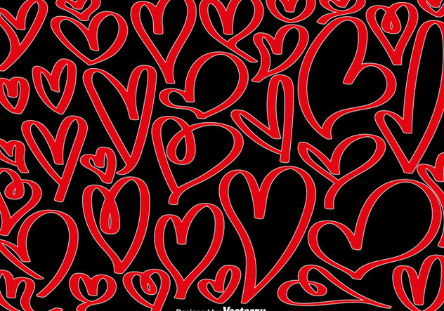 Vector Collection Of Hand Drawn Hearts - vector gratuit #419763 