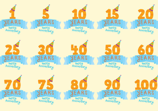 Celebratory Anniversary Badge Vectors - Free vector #420893