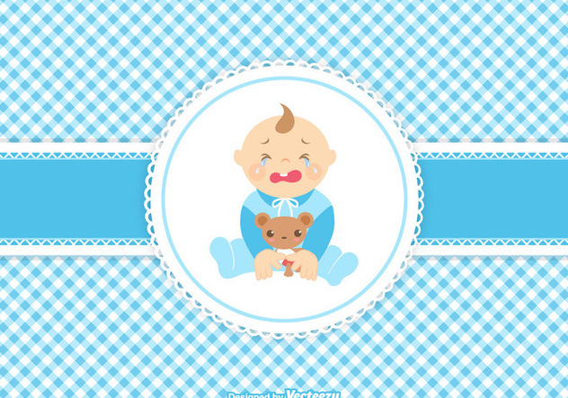 Vector Cute Crying Baby Boy - vector gratuit #420993 