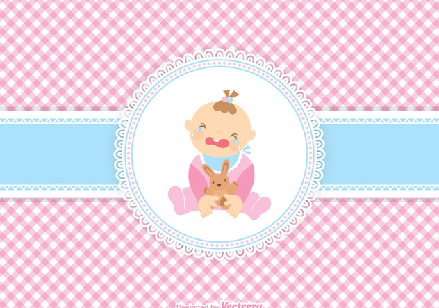 Cute Crying Baby Girl Vector - Free vector #421043