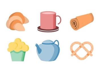 Free Cute Tea Time Objects Vector - Free vector #421653