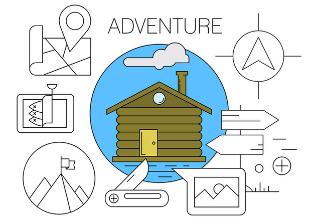 Free Adventure / Hiking / Camping Vector Icons - Free vector #424003