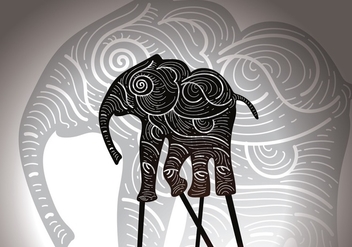 Free Elephant Shadow Puppet Vector Illustration - Kostenloses vector #426043
