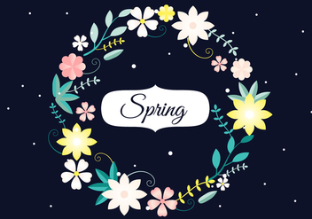 Free Flower Wreath Vector Background - Free vector #426673