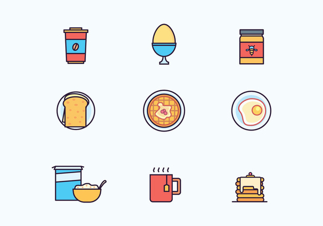 Breakfast Icons - vector #428093 gratis
