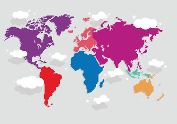 Mapa Mundi Colorful Vector - vector #428213 gratis