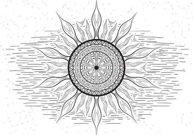 Free Mandala Vector Sun Illustration - Free vector #430523