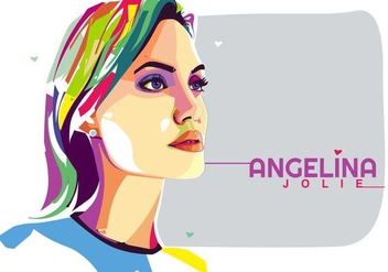 Angelina Jolie vector Popart Portrait - vector #431023 gratis