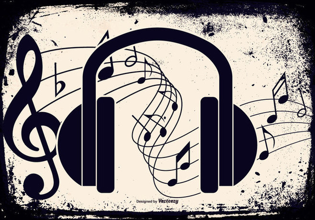 Grunge Music Headphone Illustration - vector #431223 gratis