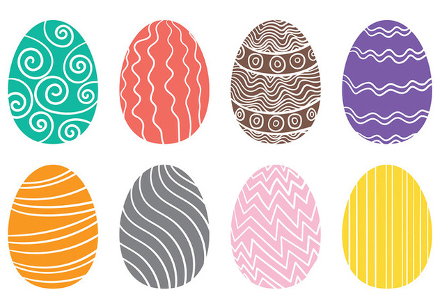 Drawn Easter Egg Icons Vector - Kostenloses vector #431813