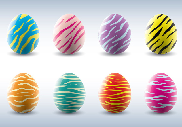 Animal Stripe Vector Easter Eggs - бесплатный vector #431863