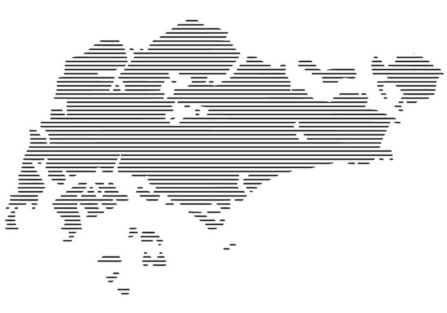 Horizontal Lines Singapore Map Vector - бесплатный vector #432013