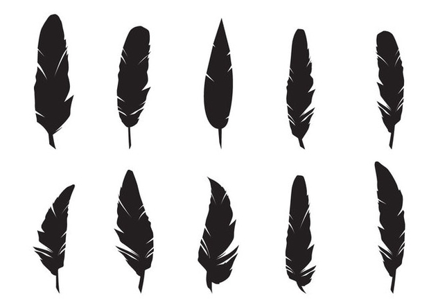 Feathers Silhouette Vector Set - vector gratuit #432203 