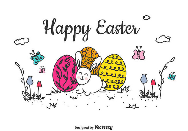 Happy Easter Vector Background - Kostenloses vector #432553
