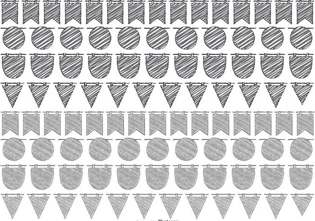 Sketchy Bunting Banner Collection - vector gratuit #433203 