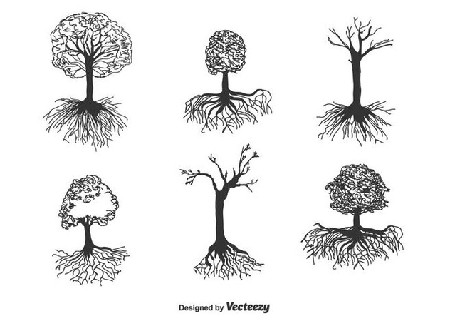 Tree With Roots Vector - vector #433583 gratis