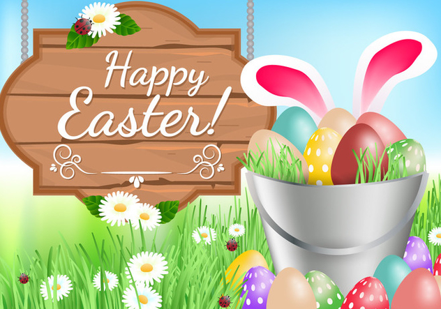 Happy Easter Background - vector #433843 gratis