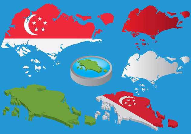 Free Singapore Map Vectors - Kostenloses vector #433863