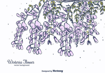 Hand Drawn Wisteria Flower Vector Background - Kostenloses vector #433923