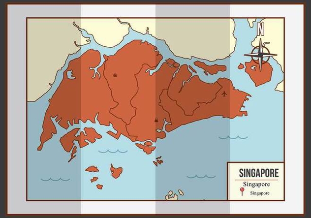 Singapore Map Illustration - vector gratuit #434273 
