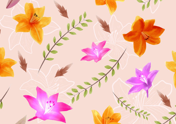 Rhododendron Seamless Pattern - Free vector #434713