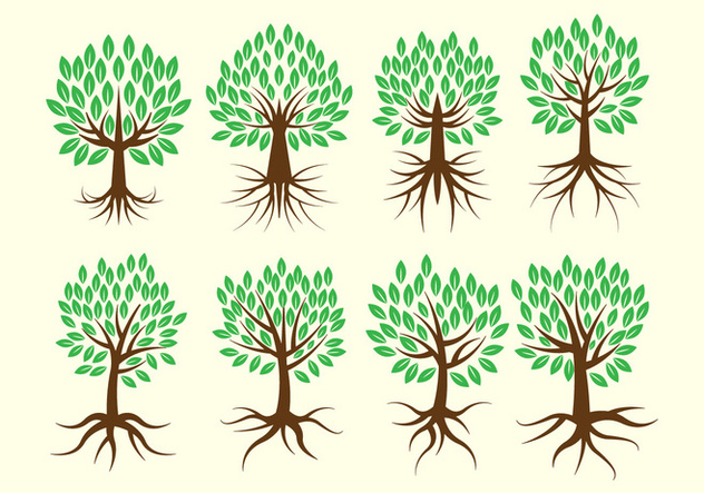 Free Tree With Roots Vector Collection - Free vector #435523