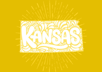 Kansas state lettering - vector gratuit #438833 