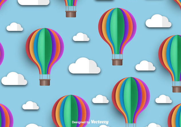 Hot Air Balloon Icon Beautiful Seamless Pattern - бесплатный vector #439803