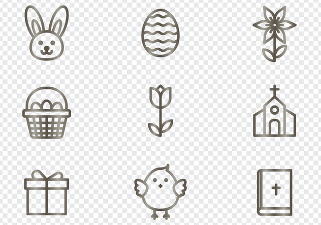 Easter Icons - vector #439863 gratis