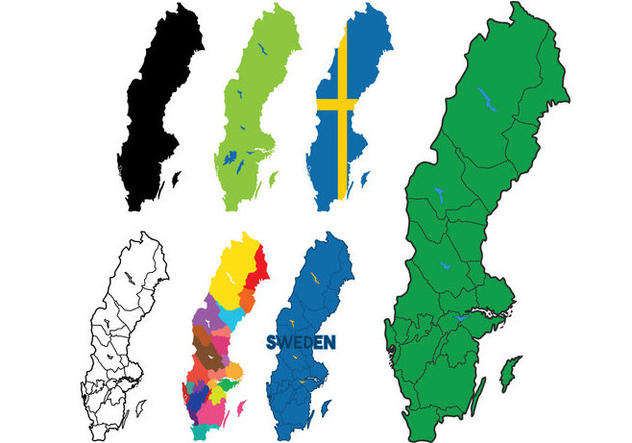 Sweden Map Vector Set - Kostenloses vector #439933