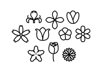 Free Flowers Line Icon Vector - vector gratuit #440003 