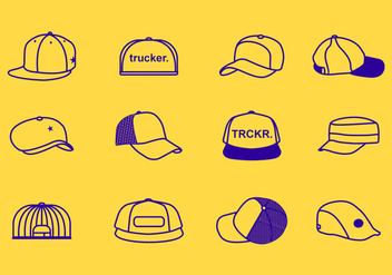 Stroke Line Trucker Hats Icon - Kostenloses vector #440133