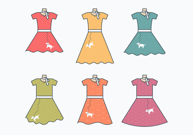 Poodle Skirt Collection - Free vector #440773