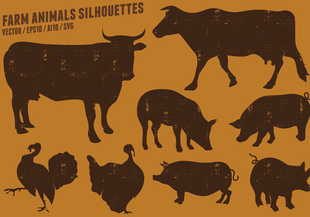 Download Farm Animal Silhouettes Collection Free Vector Download 442393 Cannypic