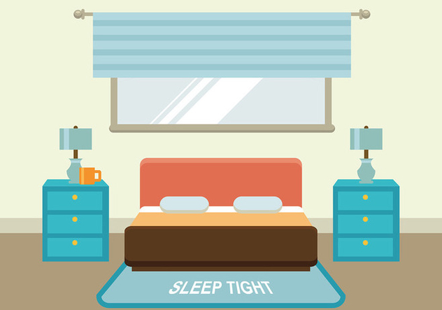 Flat Bed with Headboard Free Vector - Free vector #443043