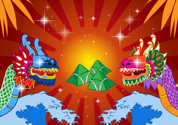 Chinese Dragon Boat Festival - vector gratuit #444653 