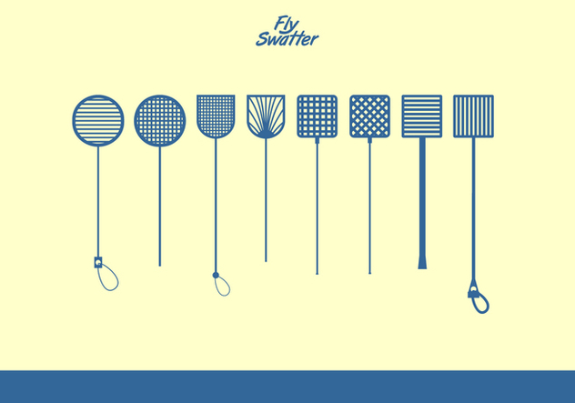 Fly Swatter Blue Icons Free Vector - vector gratuit #444683 
