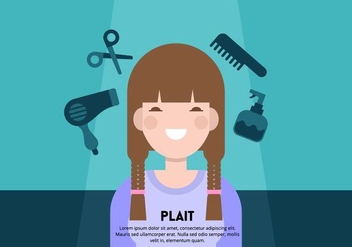 Girl with Plait Background - бесплатный vector #444703