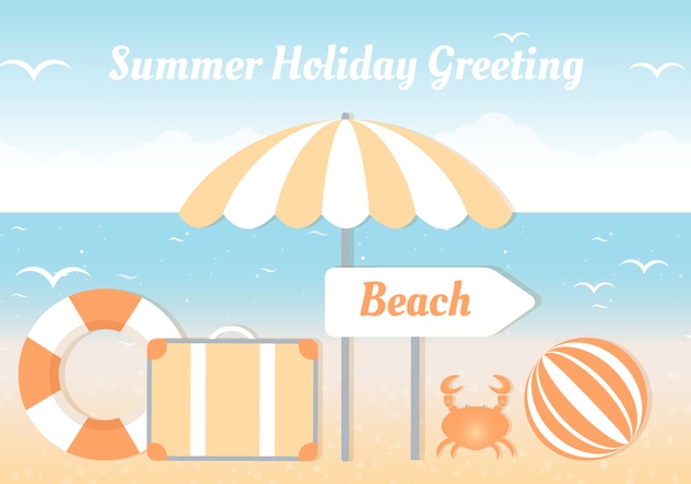Free Flat Tropical Summer Background - бесплатный vector #444773
