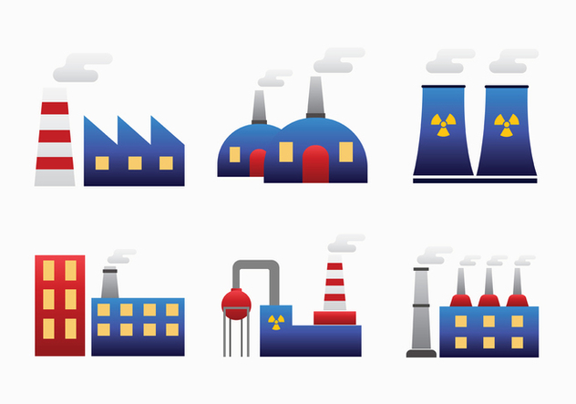 Factory Smoke Stack Vector Pack - Free vector #446033